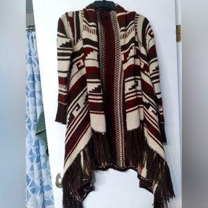 Southwestern cardigan with fringe Forever21